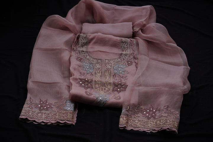 Organza unstitched suit set