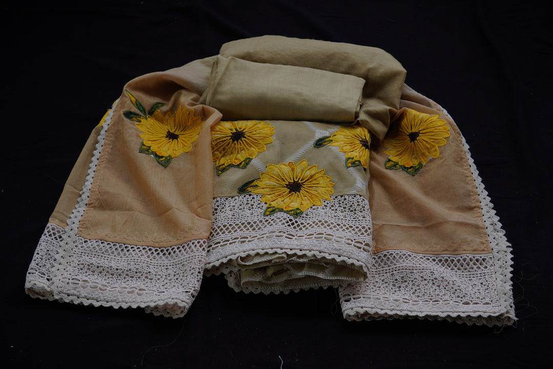 Cotton unstitched suti set