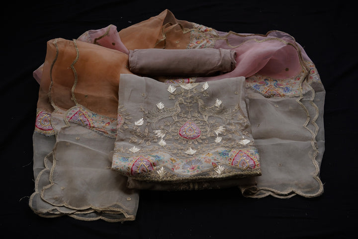Pure Organza unstitched suit set