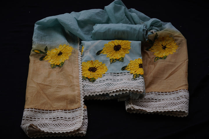 Cotton unstitched suti set