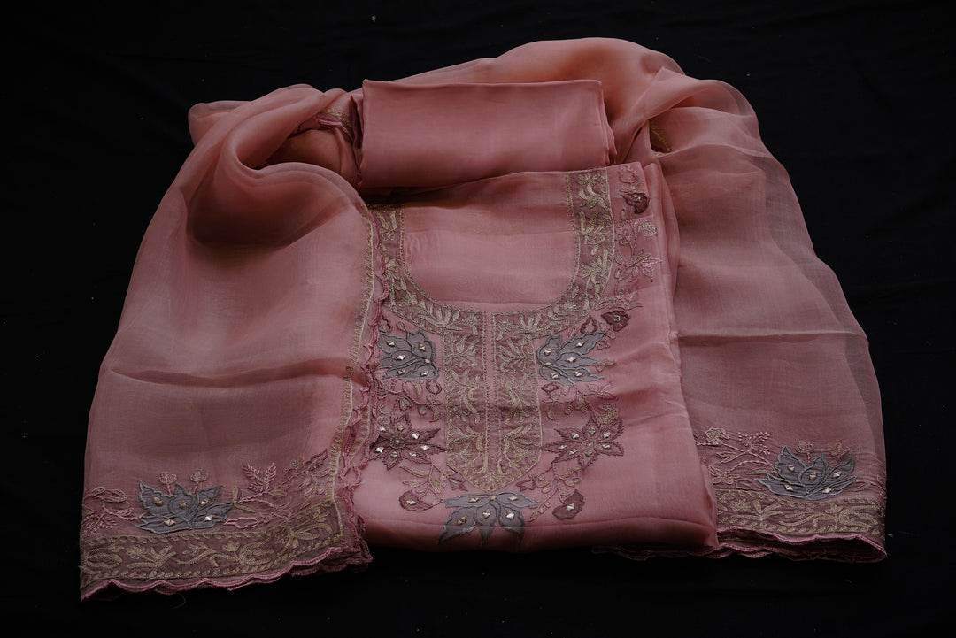 Organza unstitched suit set