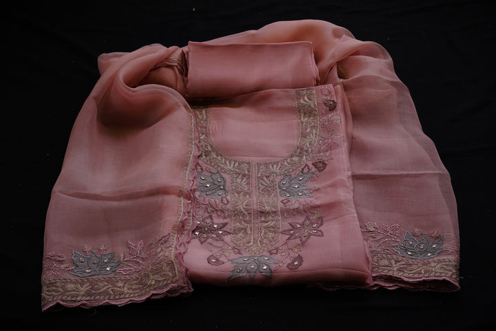 Organza unstitched suit set