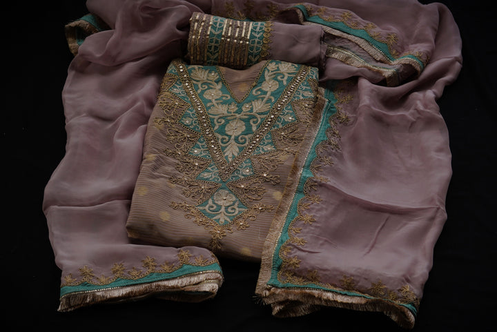 shimmer silk unstitched suit set