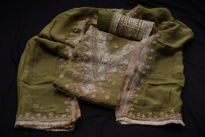 shimmer silk unstitched suit set