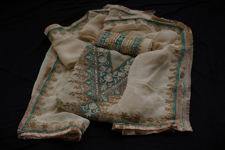 shimmer silk unstitched suit set