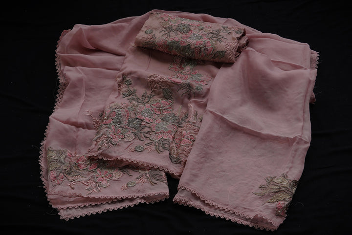 Shimmer organza  unstitched suit set