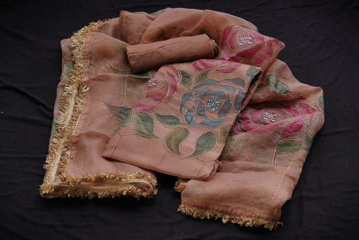 Russian silk unstitched suit set