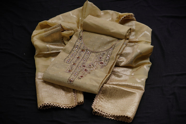 Organza unstitched suit set
