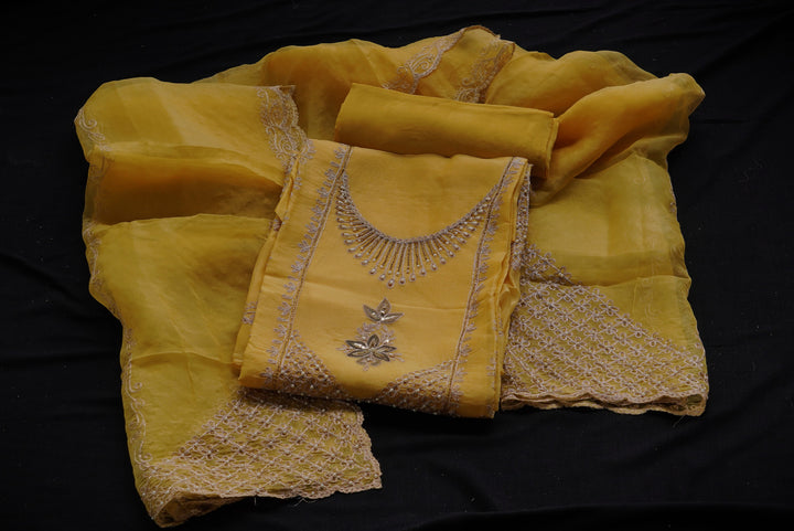 Organza Fabric unstitched suit set