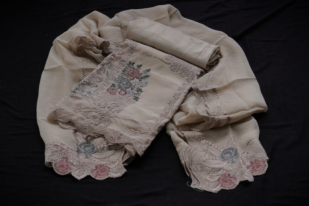Organza unstitched suit set