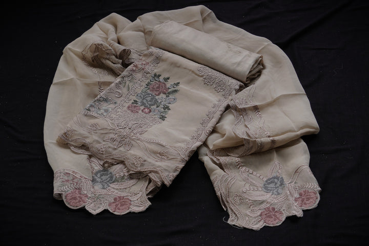 Organza unstitched suit set