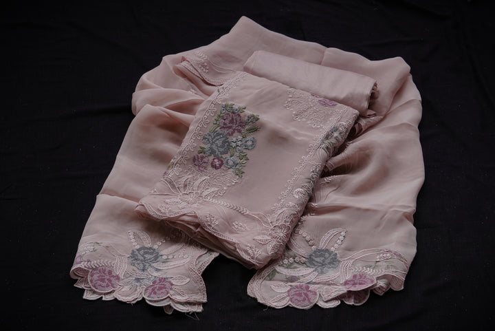 Organza unstitched suit set