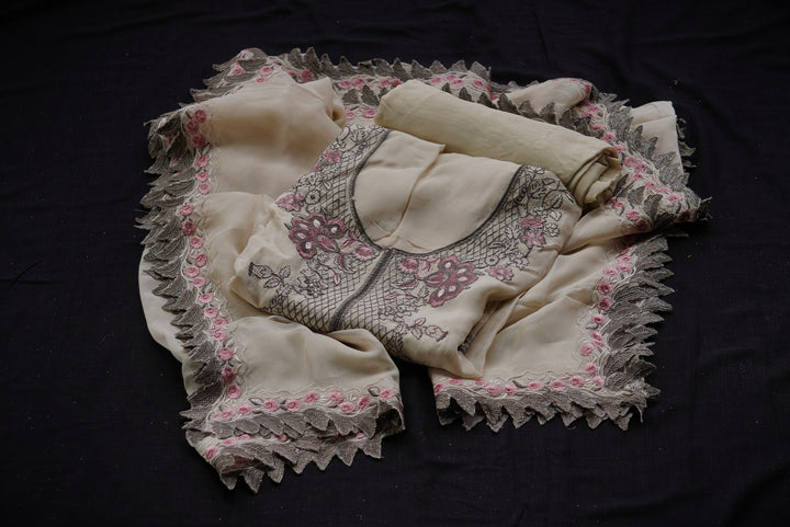 Swiss Organza unstitched suit set