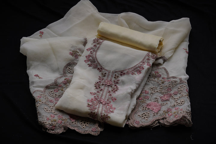 Organza unstitched suit set