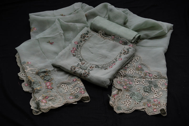 Organza unstitched suit set