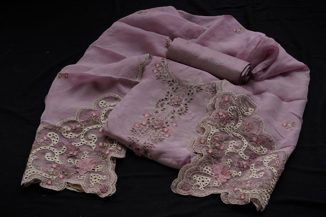 Organza unstitched suit set