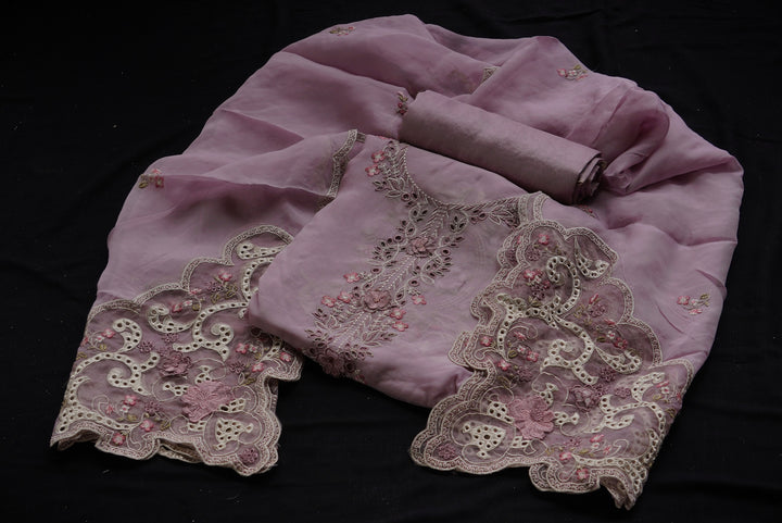 Organza unstitched suit set