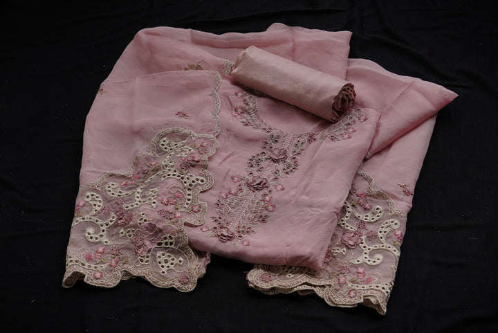 Organza unstitched suit set