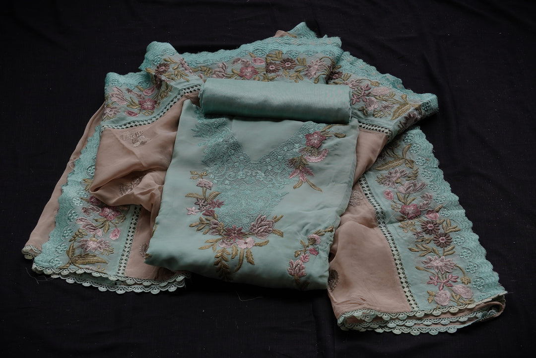 Reesham Organza unstitched suit set