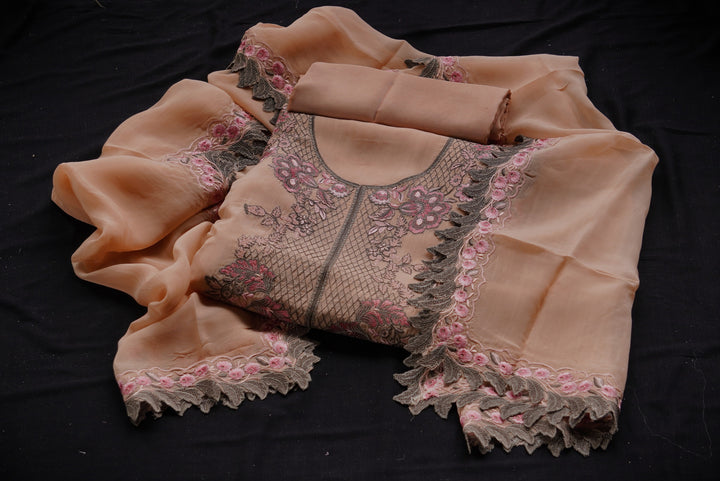 Swiss Organza unstitched suit set