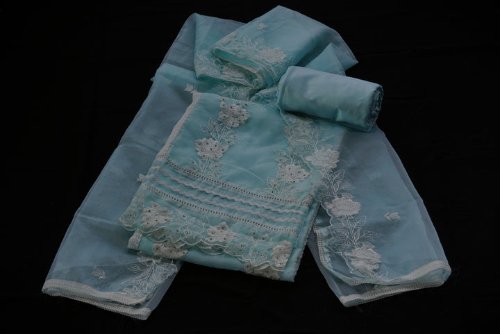 Organza Unstitched Suit set