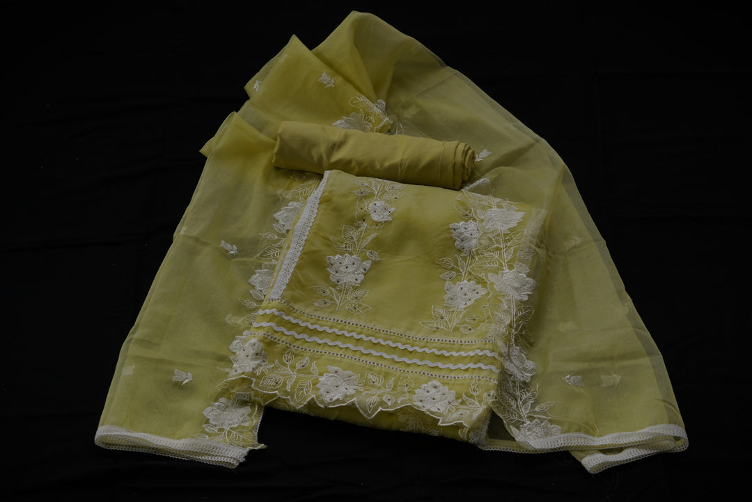 Organza Unstitched Suit set