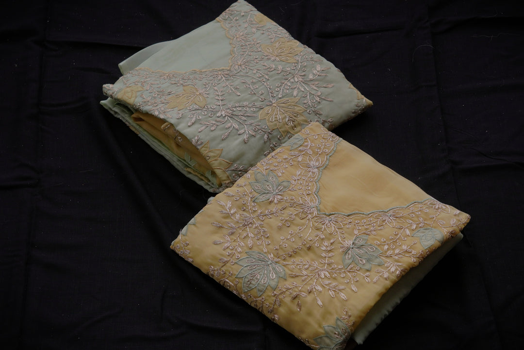 Pure Organza Unstitched Suit Set