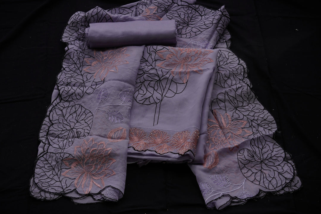 Organza Unstitched Suit set