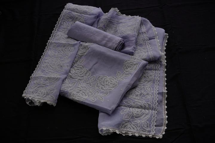 Organza Unstitched Suit set