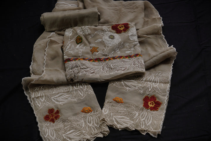 Organza viscose Unstitched Suit set