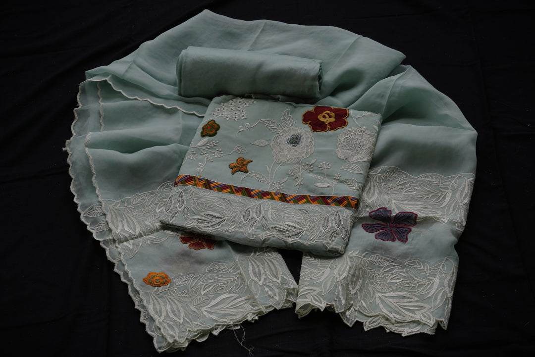 Organza viscose Unstitched Suit set