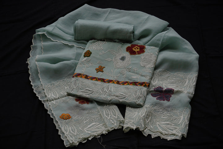 Organza viscose Unstitched Suit set