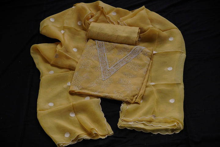 Organza Unstitched Suit set