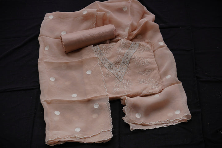 Organza Unstitched Suit set