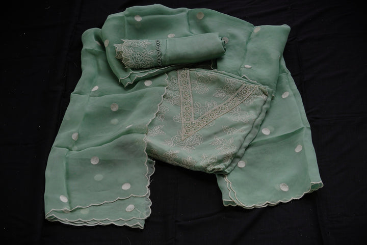 Organza Unstitched Suit set