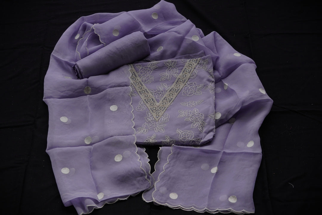 Organza Unstitched Suit set