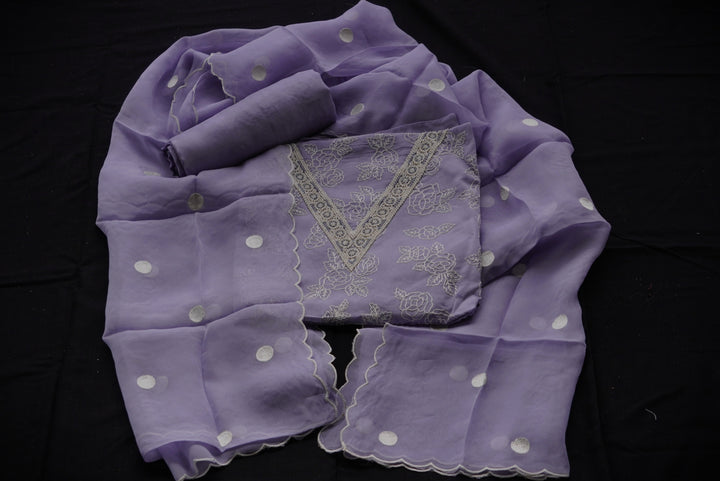 Organza Unstitched Suit set