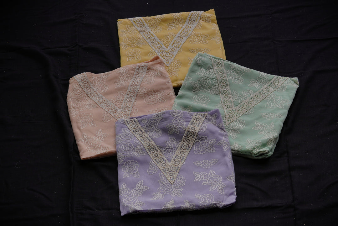 Organza Unstitched Suit set