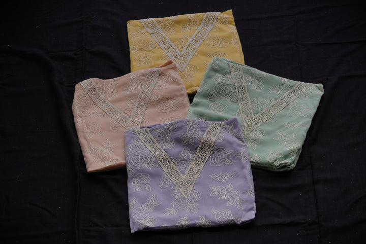 Organza Unstitched Suit set