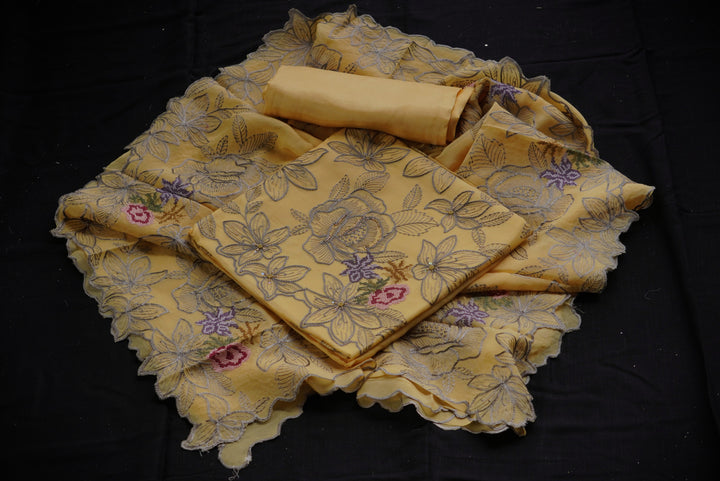 Organza Unstitched Suit set
