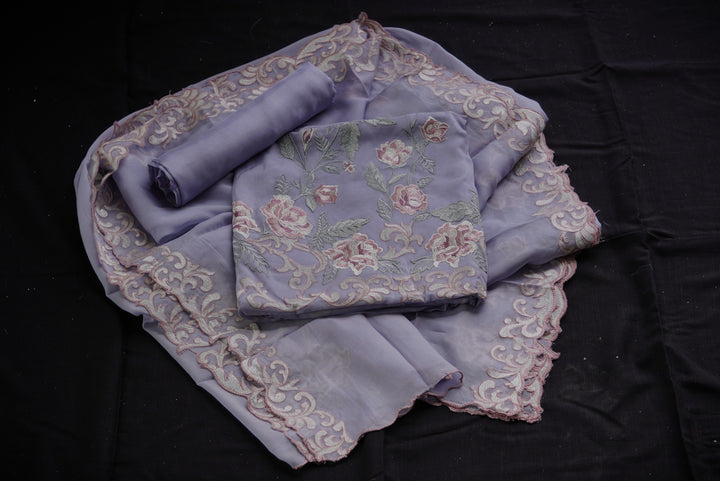 Organza unstitched suit set