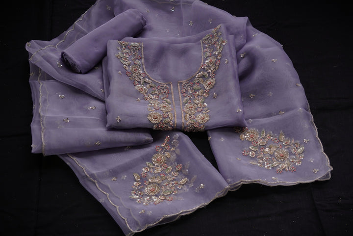 Pure organza Unstitched Suit set