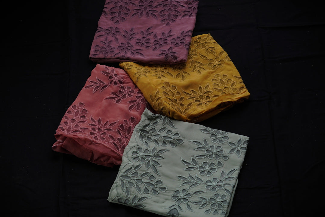 Organza viscose Unstitched Suit set