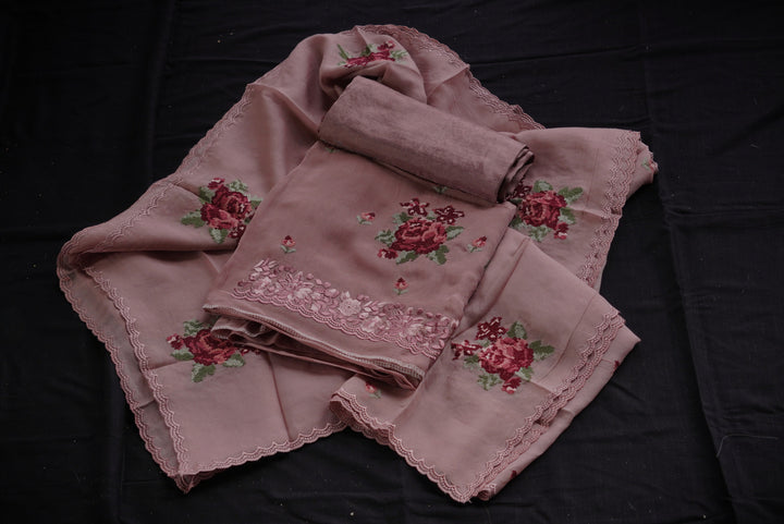 Organza Unstitched Suit set