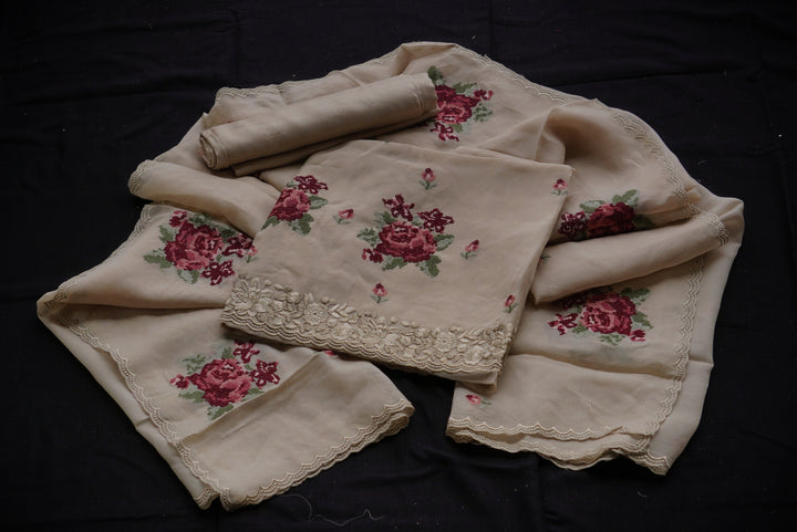 Organza Unstitched Suit set