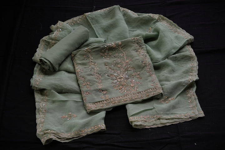 Pure Muslin Silk unstitched suit set