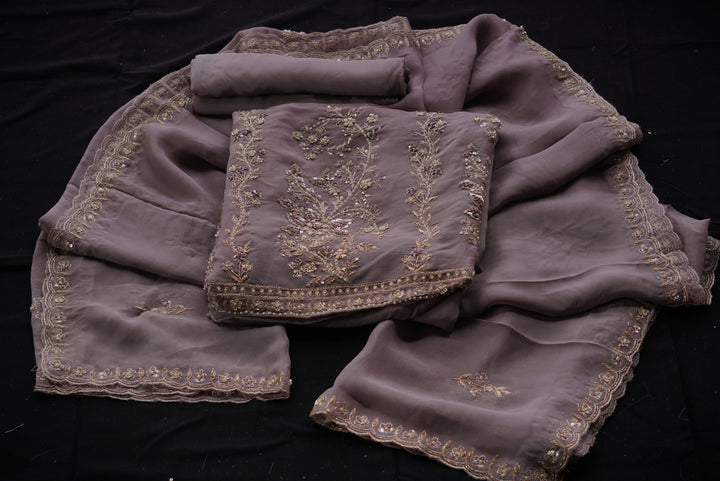 Pure Muslin Silk unstitched suit set