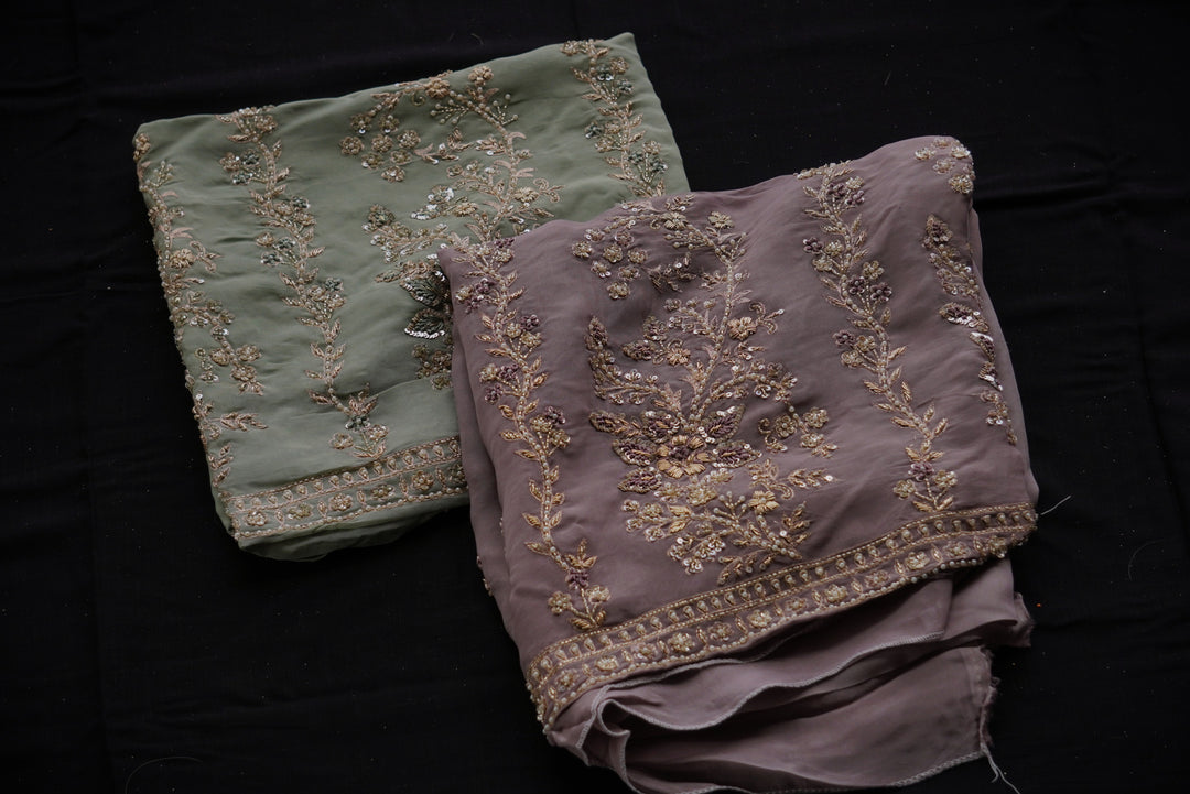 Pure Muslin Silk unstitched suit set