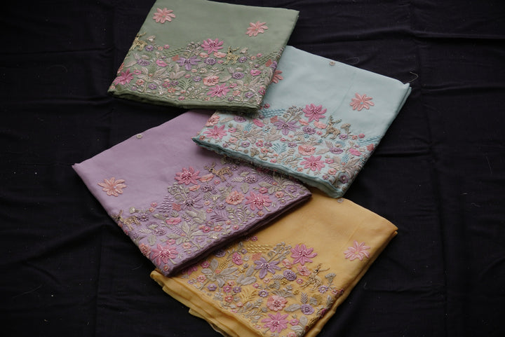 Pure organza Unstitched Suit set