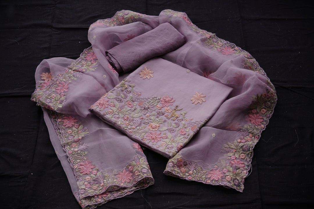 Pure organza Unstitched Suit set